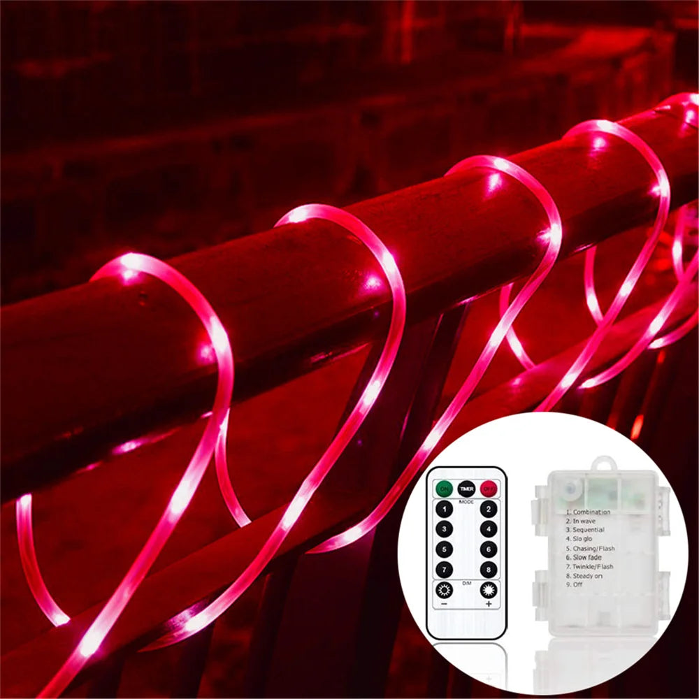 Outdoor Led Festoon Fairy Tube Rope String Lights Street Garland For Garden Yard New Year 2023 Christmas Decoration 5m 10m 15m