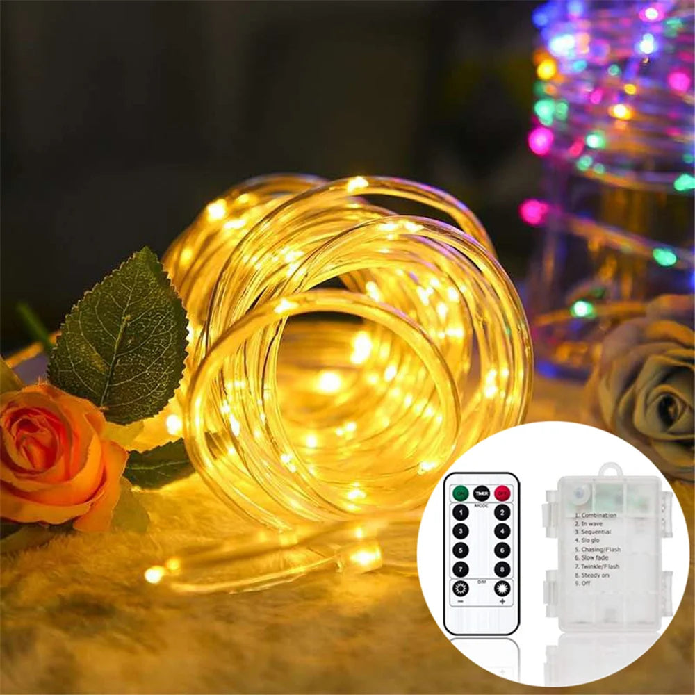 Outdoor Led Festoon Fairy Tube Rope String Lights Street Garland For Garden Yard New Year 2023 Christmas Decoration 5m 10m 15m