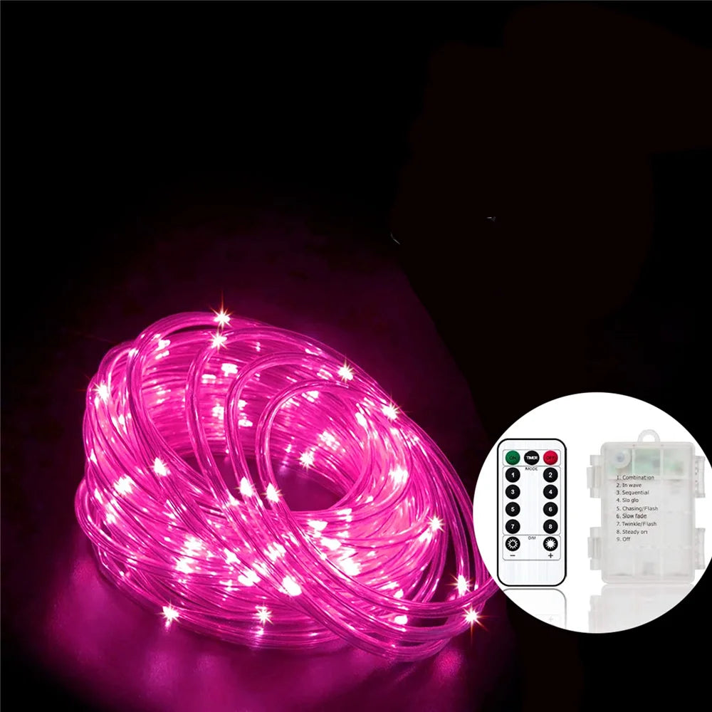 Outdoor Led Festoon Fairy Tube Rope String Lights Street Garland For Garden Yard New Year 2023 Christmas Decoration 5m 10m 15m