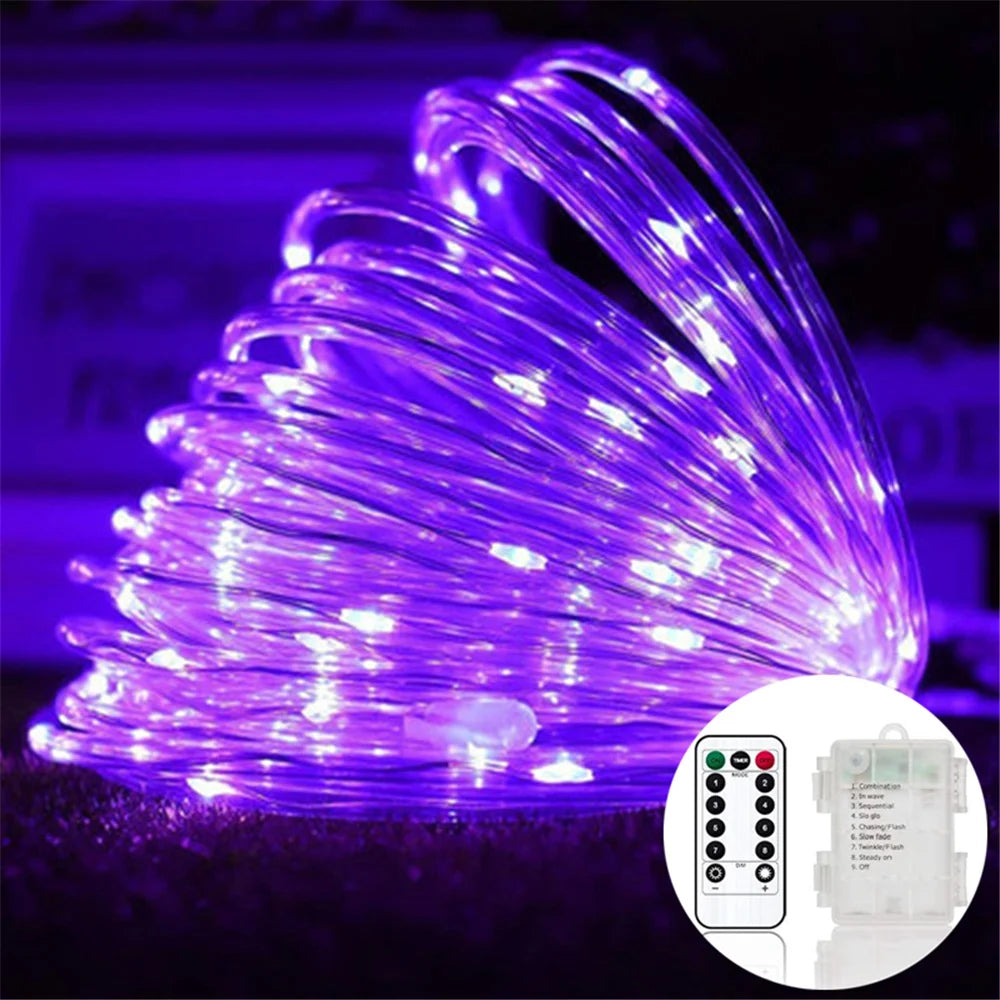 Outdoor Led Festoon Fairy Tube Rope String Lights Street Garland For Garden Yard New Year 2023 Christmas Decoration 5m 10m 15m