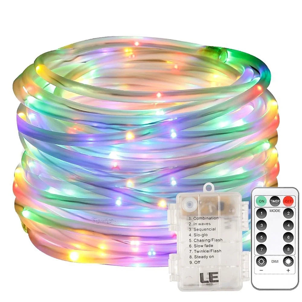 Outdoor Led Festoon Fairy Tube Rope String Lights Street Garland For Garden Yard New Year 2023 Christmas Decoration 5m 10m 15m