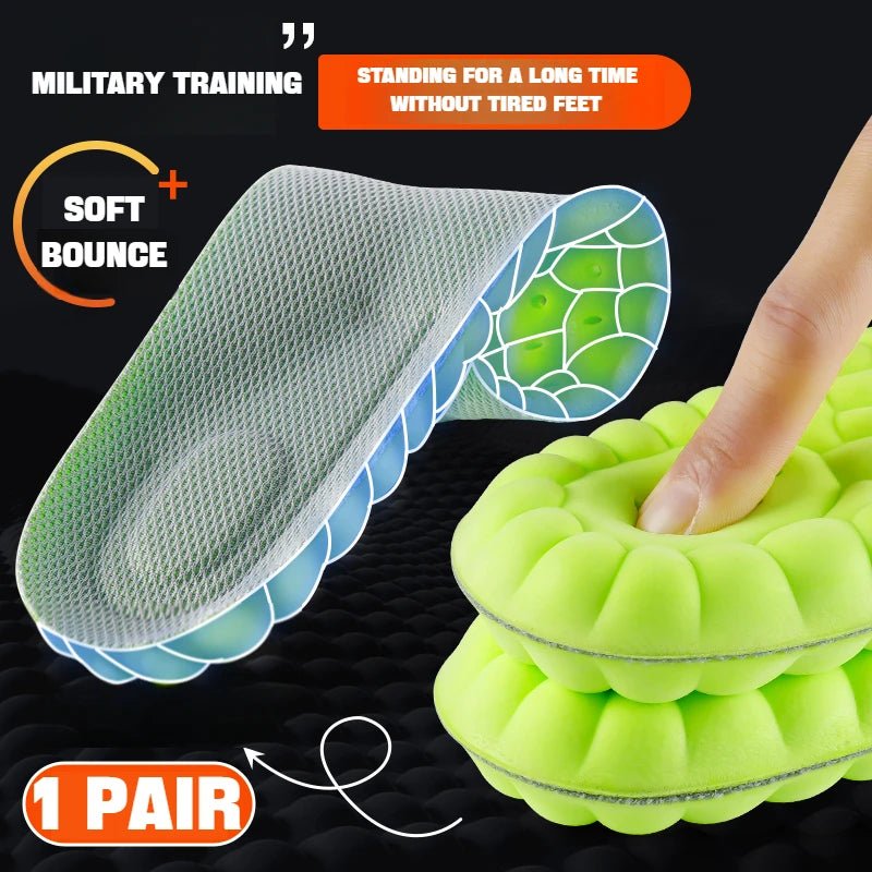 4D Massage Shoes Insoles Super Soft Latex Sports Insole for Feet Running Basket Shoe Sole Arch Support Orthopedic Inserts Unisex