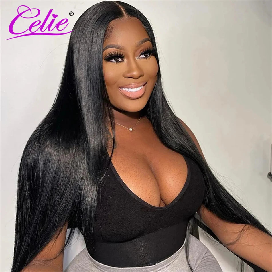 Celie Wear To Go 13x6 Straight Lace Front Wigs 4x4 Lace Closure Wig Glueless Lace Front Human Hair Wigs HD Lace Frontal Wig