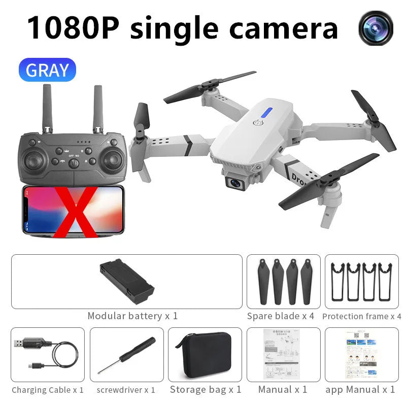 2023 New E88 Pro WIFI FPV Drone Wide Angle HD 4K 1080P Camera Altitude Holding RC Foldable Quadcopter Dron Helicopter Kids Toy G