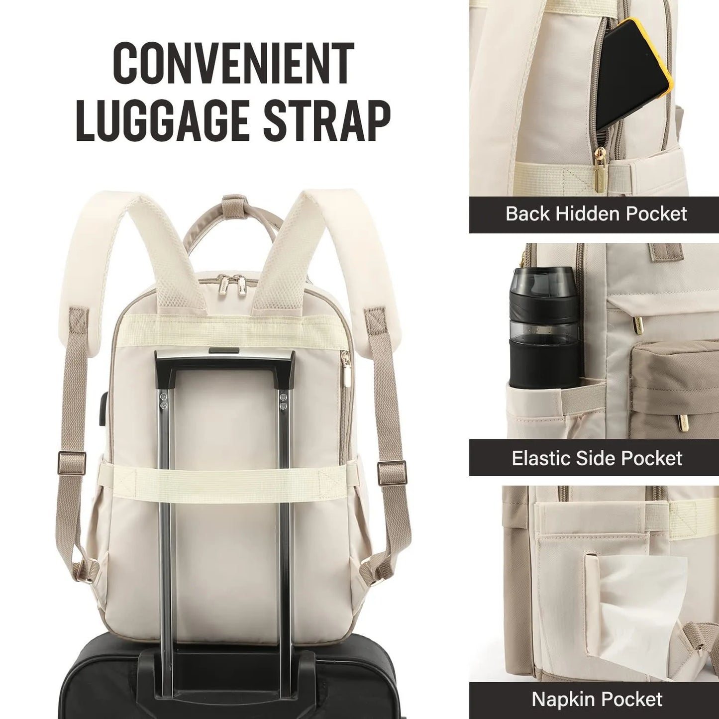 Mochila para laptop de 14 15 polegadas com porta de carregamento USB, mochila de negócios resistente a rasgos para viagens, mochila casual para homens e mulheres