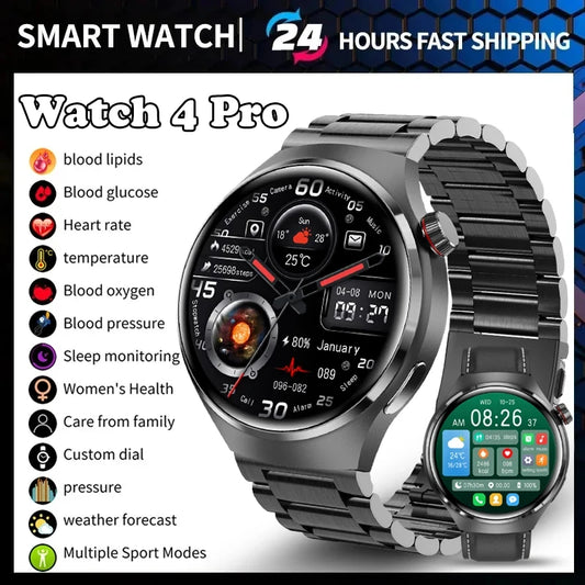 2024 New For Huawei Man Smart Watches4 AMOLED full HD Screen touch Bluetooth Call GPS NFC IP68 Waterproof Watches For Woman gift