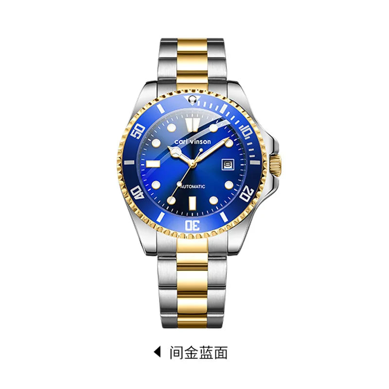 Automatic Men's Watch Calendar Fashion Foreign Trade Watch Luminous Waterproof Steel Belt Mechanical Watch