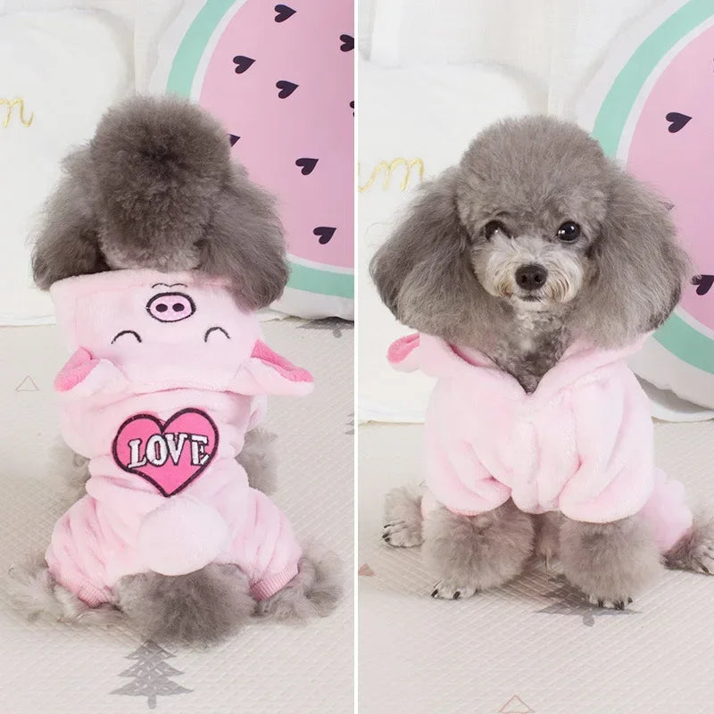 Roupas para cães de estimação jaqueta inverno macio velo cães hoodies roupas para animais de estimação para cães pequenos filhote de cachorro chihuahua yorkshire traje de natal