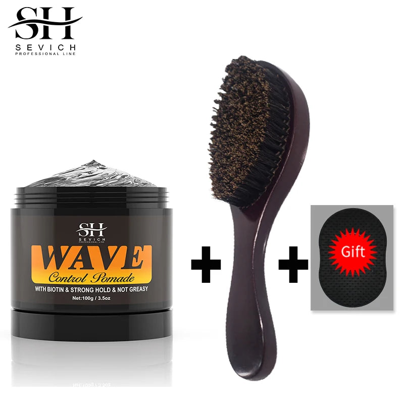 2024 Wave Hair Gel 360 Deep Waves Control Pomade Wavy Hair Oil With Brush Sport Strong Hold Wavy Frizz Control Gel For Black Men