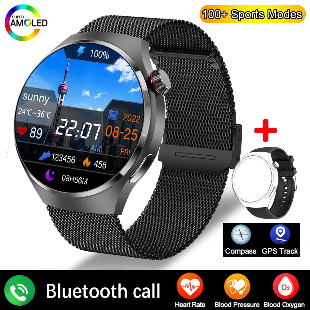 2024 New For Huawei Man Smart Watches4 AMOLED full HD Screen touch Bluetooth Call GPS NFC IP68 Waterproof Watches For Woman gift