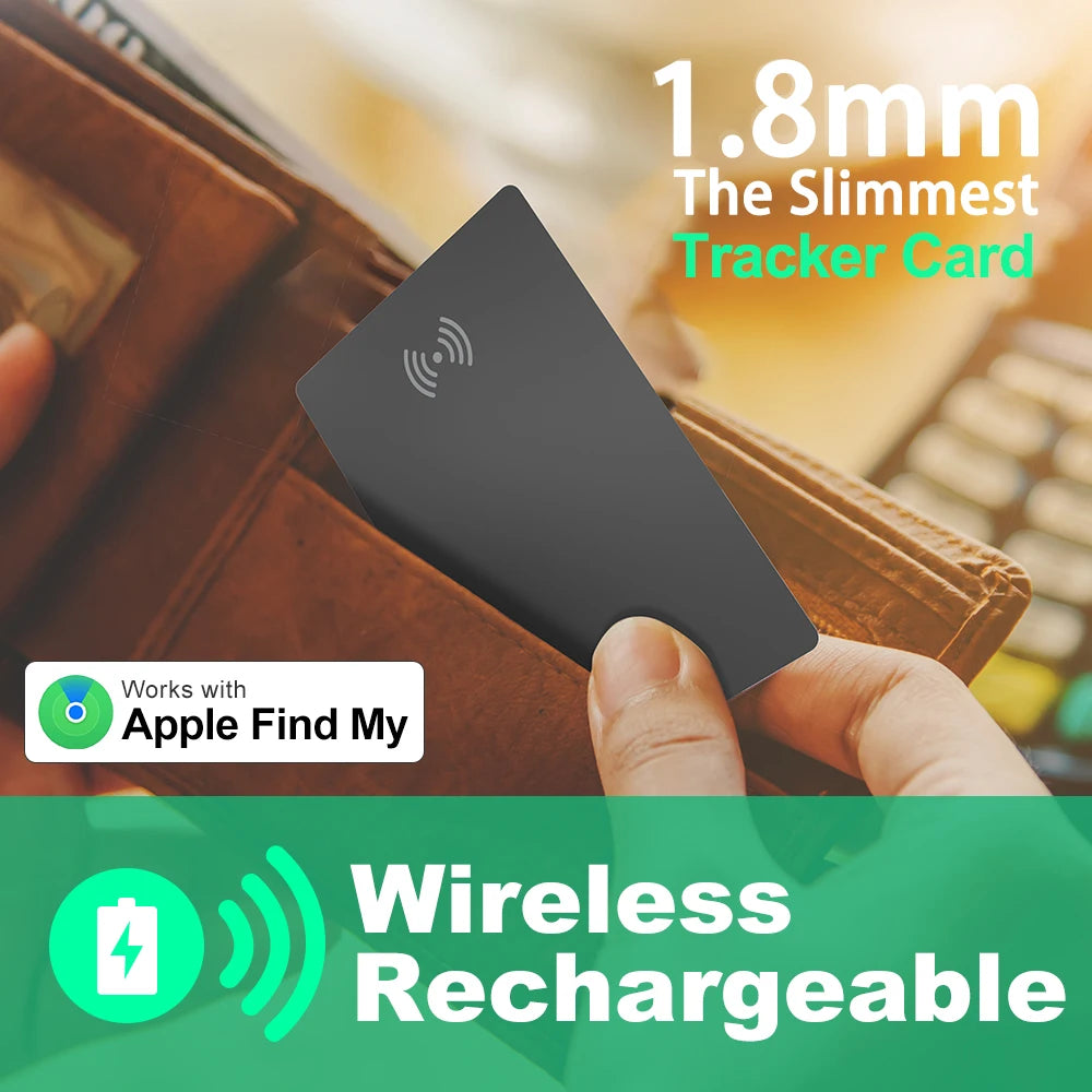 Wallet Tracking  Card Ultra-thin GPS Location Smart Anti-loss Tag for iPhone Find My Bluetooth Device Wireless Charging