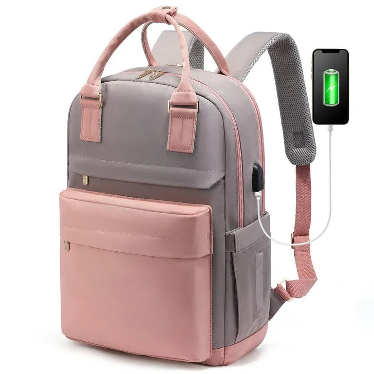 Mochila para laptop de 14 15 polegadas com porta de carregamento USB, mochila de negócios resistente a rasgos para viagens, mochila casual para homens e mulheres