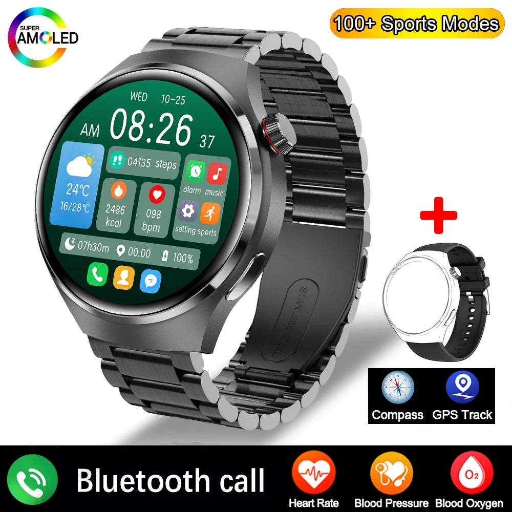 2024 New For Huawei Man Smart Watches4 AMOLED full HD Screen touch Bluetooth Call GPS NFC IP68 Waterproof Watches For Woman gift