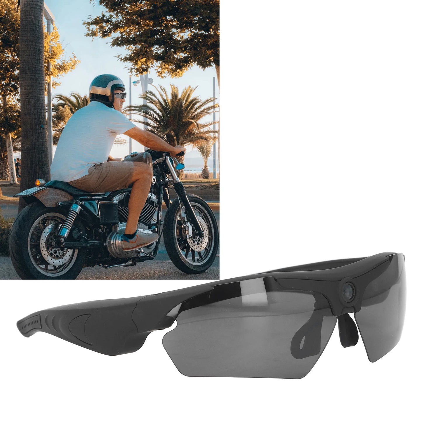 Camera Glasses Video Sunglasses 1080P Full HD Video Recording Shooting Camera Glasses for Cycling Driving Hiking Fishing Hunting