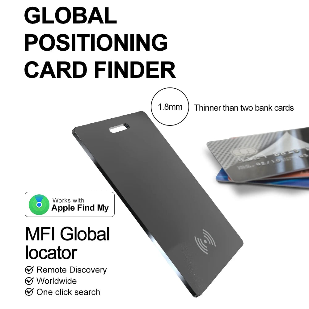 Wallet Tracking  Card Ultra-thin GPS Location Smart Anti-loss Tag for iPhone Find My Bluetooth Device Wireless Charging