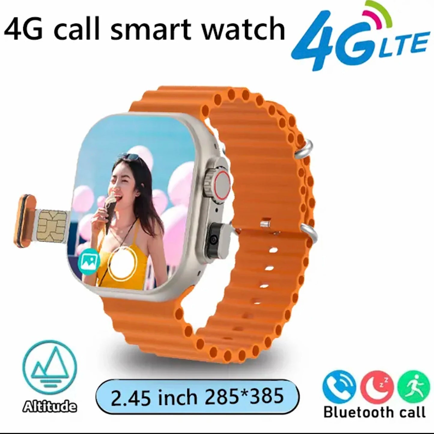 4G Call Smart Watch 2.1-inch 285*384 HD Screen Support SIM card Take a Picture Video call Fashion SmartWatch GPS NFC Smartwatch