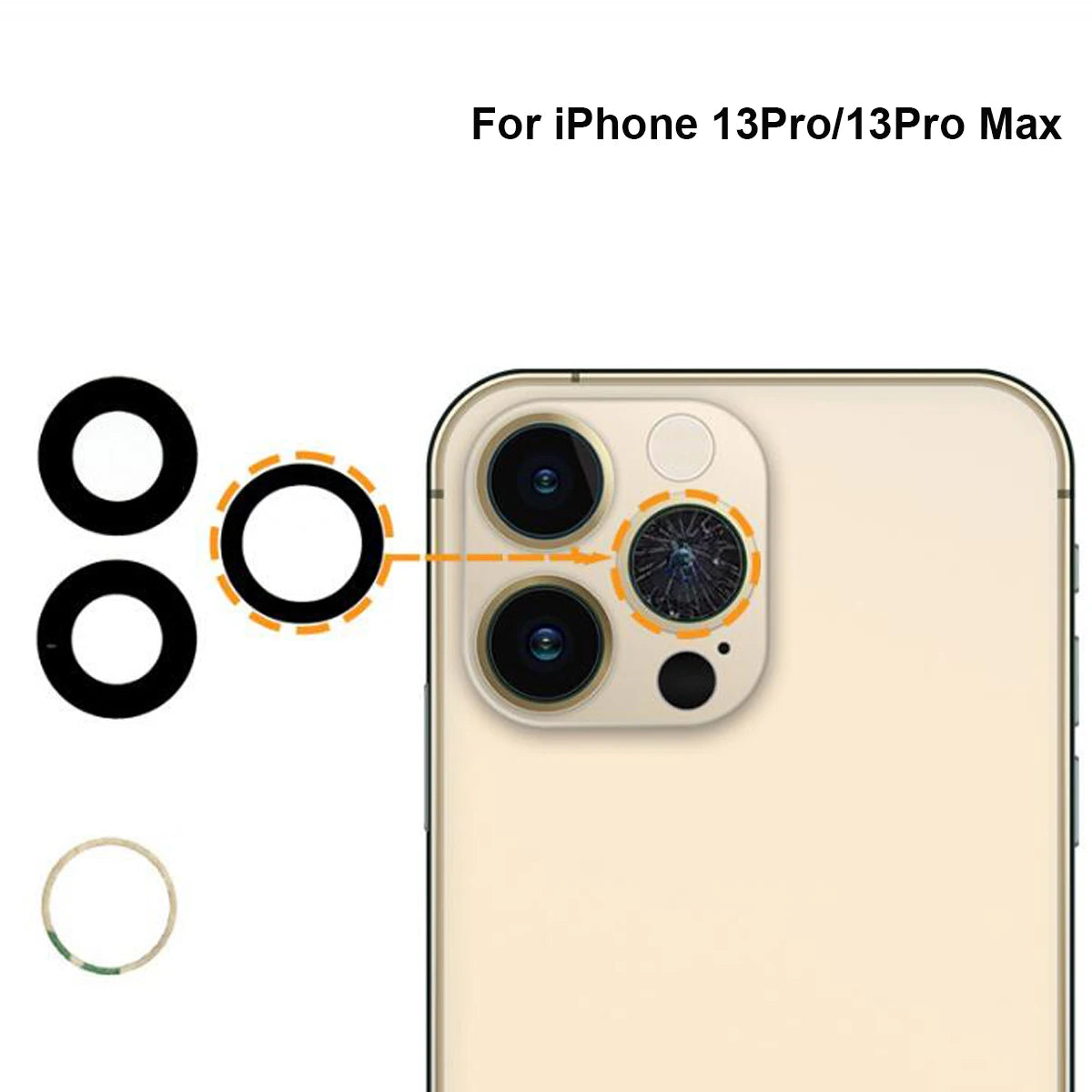 Sapphire Back Camera Lens For  iPhone 11 12 13 14 15 16 Pro Max 15 Plus 12mini 13mini X Xs Max Xr Rear Camera Lens Repair Kits