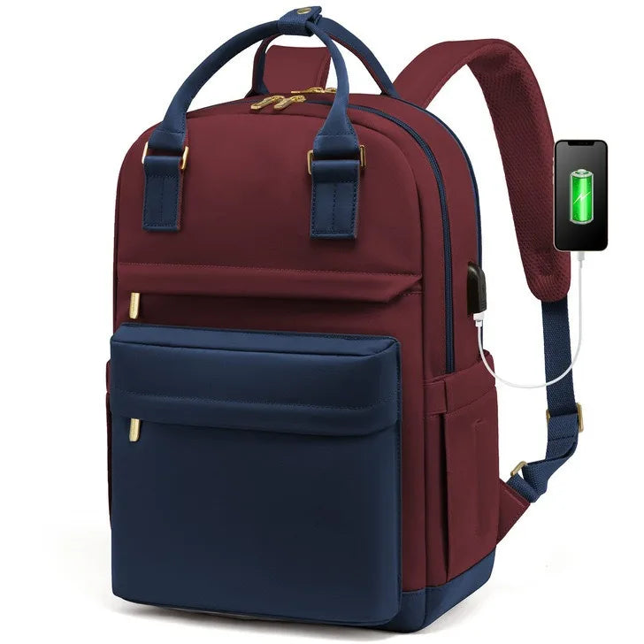 Mochila para laptop de 14 15 polegadas com porta de carregamento USB, mochila de negócios resistente a rasgos para viagens, mochila casual para homens e mulheres