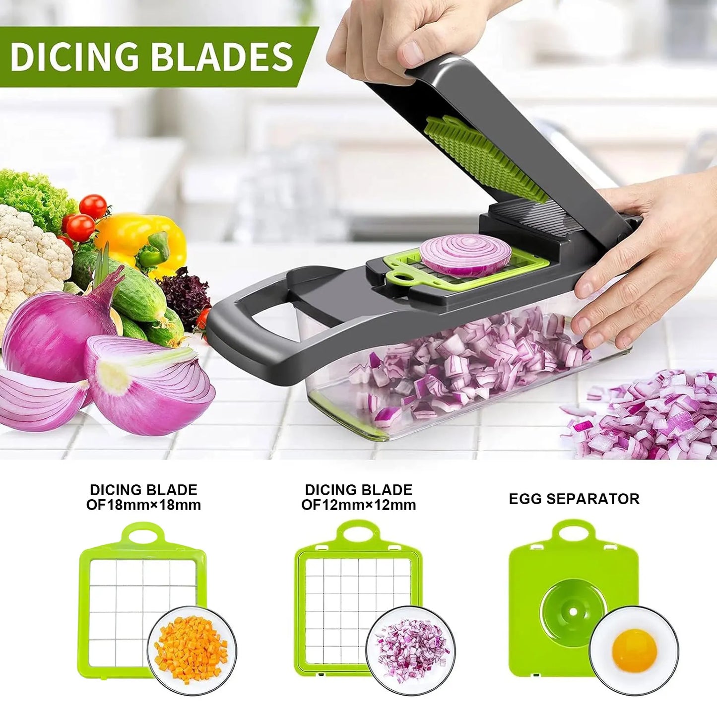 22/16 in 1 Multifunctional Vegetable Chopper Onion Chopper Handle Food Grate Food Chopper Kitchen Vegetable Slicer Dicer Cut