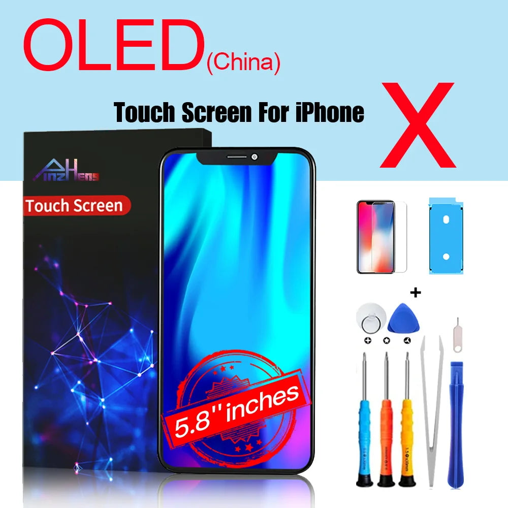 PINZHENG High Quality Display INCELL LCD OLED OEM AMOLED For iPhone XS MAX X XR 11 12 13 MINI PRO PROMAX Screen Replacement