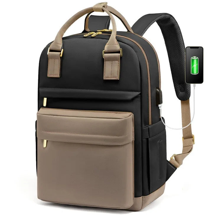 Mochila para laptop de 14 15 polegadas com porta de carregamento USB, mochila de negócios resistente a rasgos para viagens, mochila casual para homens e mulheres