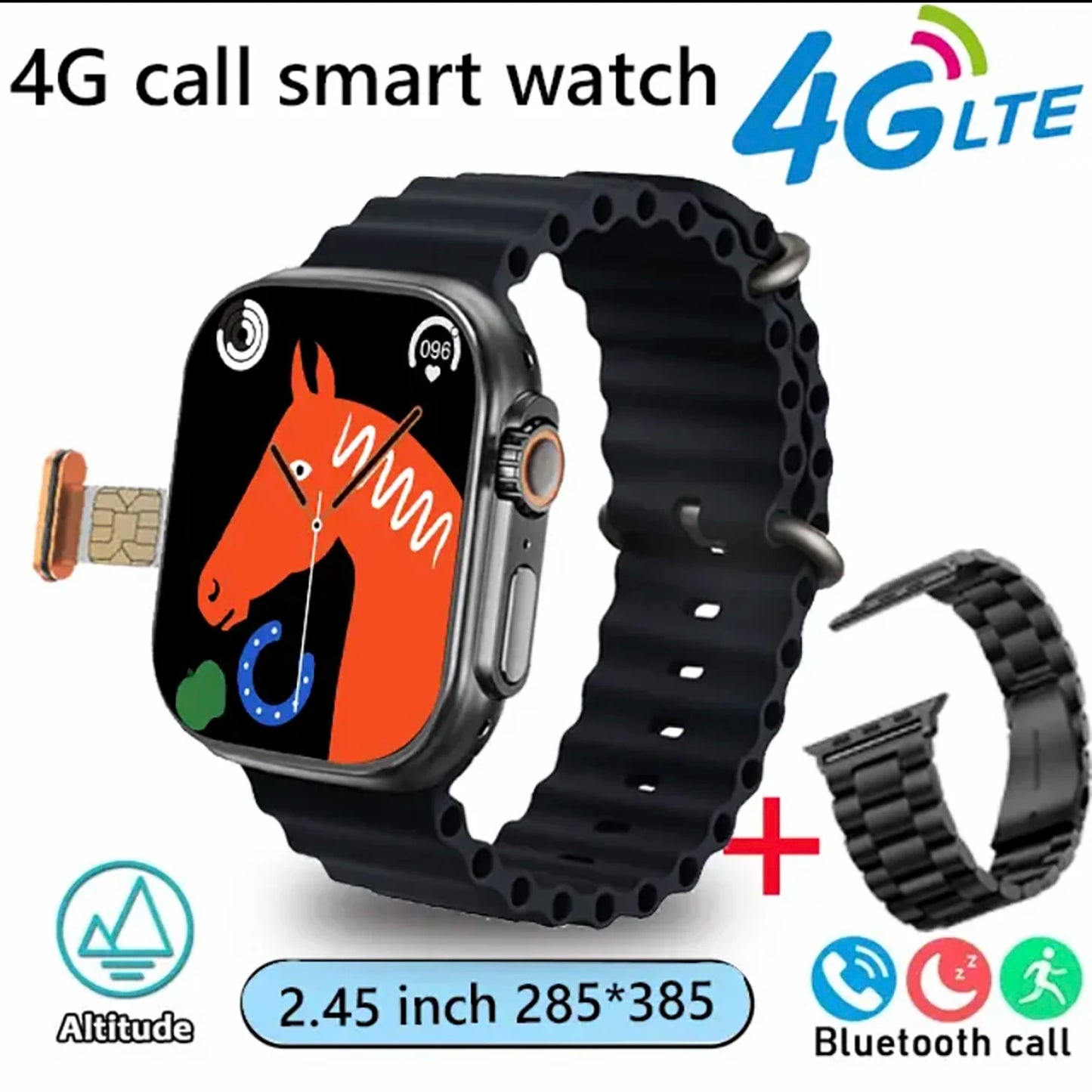 4G Call Smart Watch 2.1-inch 285*384 HD Screen Support SIM card Take a Picture Video call Fashion SmartWatch GPS NFC Smartwatch