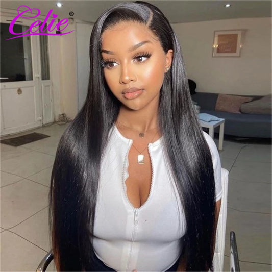 Celie Wear To Go 13x6 Straight Lace Front Wigs 4x4 Lace Closure Wig Glueless Lace Front Human Hair Wigs HD Lace Frontal Wig