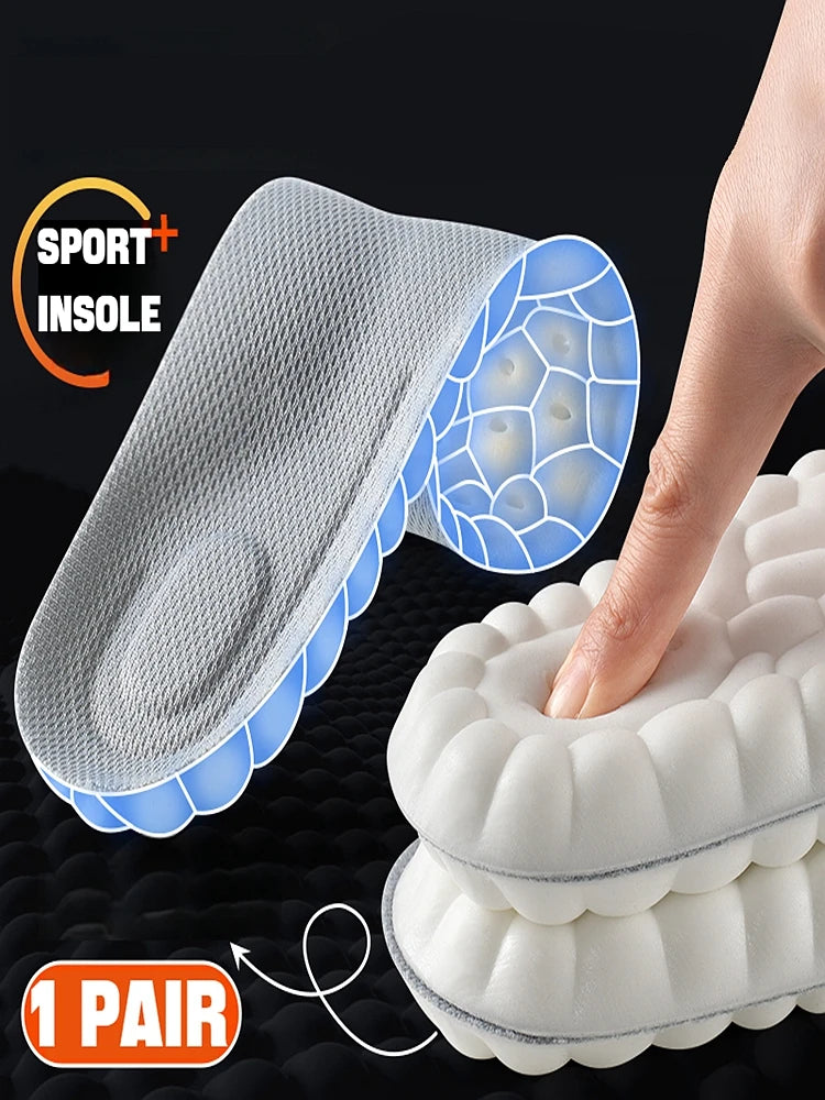 4D Massage Shoes Insoles Super Soft Latex Sports Insole for Feet Running Basket Shoe Sole Arch Support Orthopedic Inserts Unisex