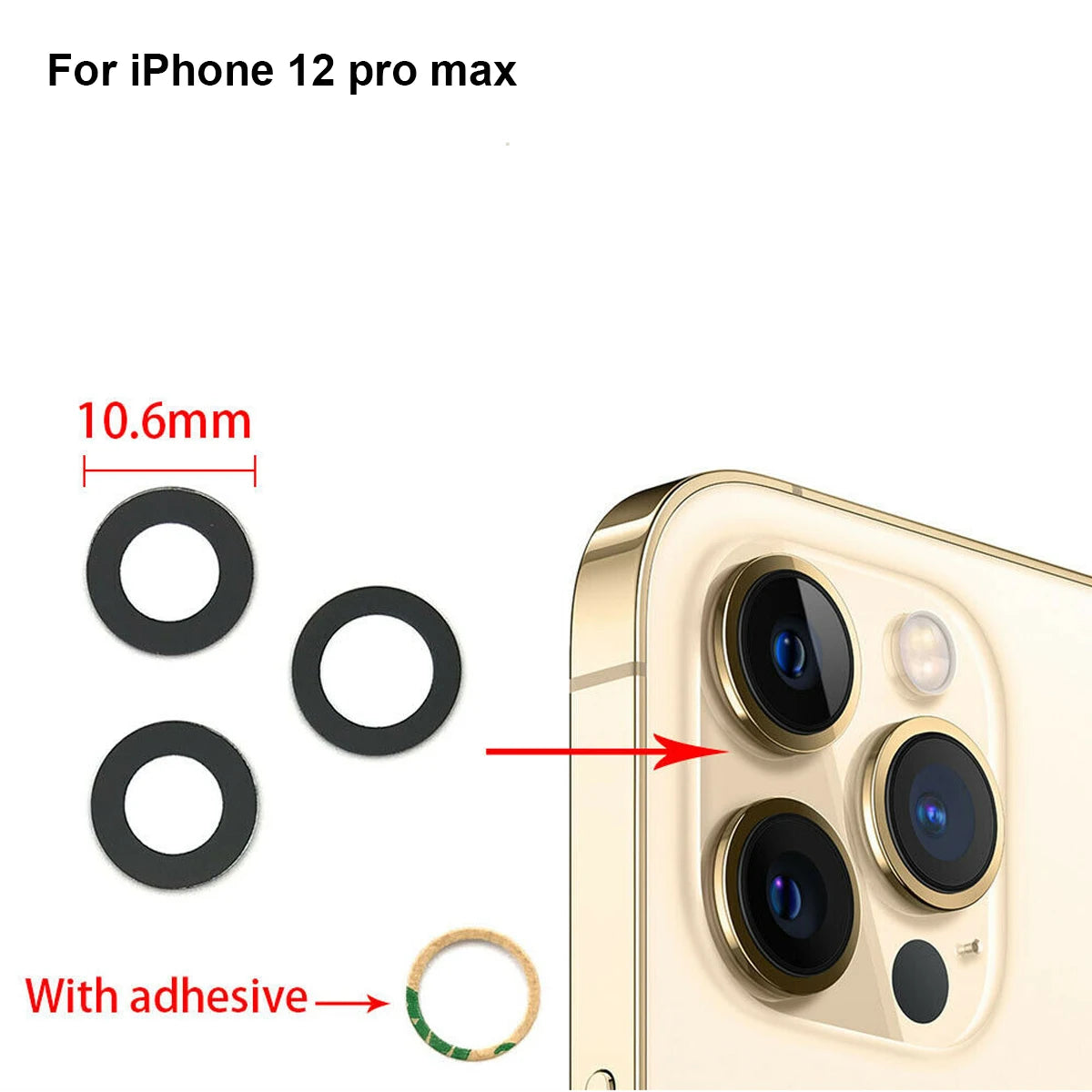 Sapphire Back Camera Lens For  iPhone 11 12 13 14 15 16 Pro Max 15 Plus 12mini 13mini X Xs Max Xr Rear Camera Lens Repair Kits