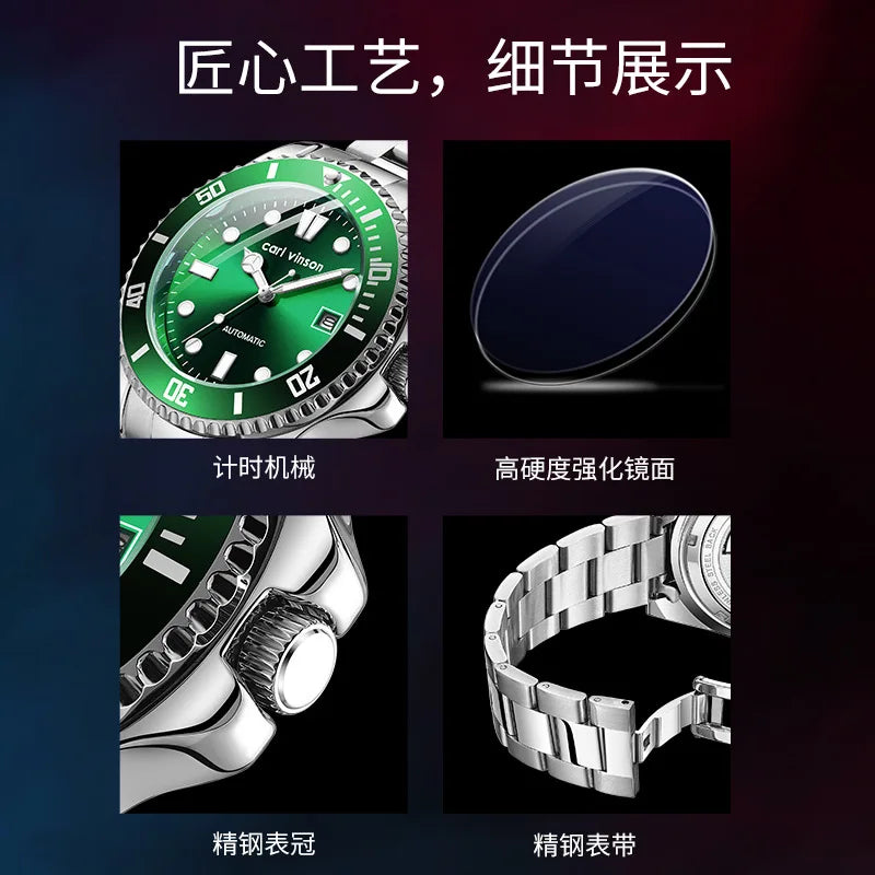 Automatic Men's Watch Calendar Fashion Foreign Trade Watch Luminous Waterproof Steel Belt Mechanical Watch