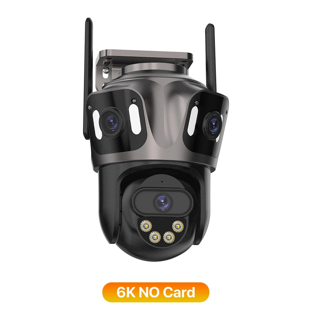 6K HD Three Screen WIFI IP Camera Outdoor 4K Dual Lens PTZ Camera Ai Human Detection Waterproof CCTV Video Security Camera iCsee