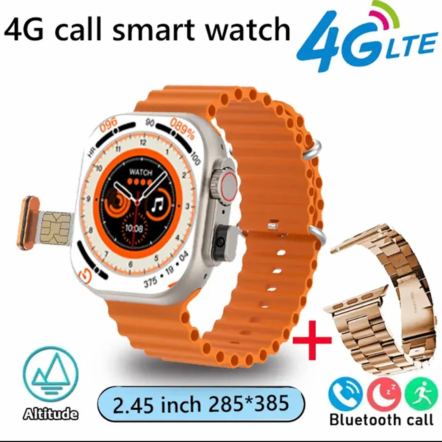 4G Call Smart Watch 2.1-inch 285*384 HD Screen Support SIM card Take a Picture Video call Fashion SmartWatch GPS NFC Smartwatch