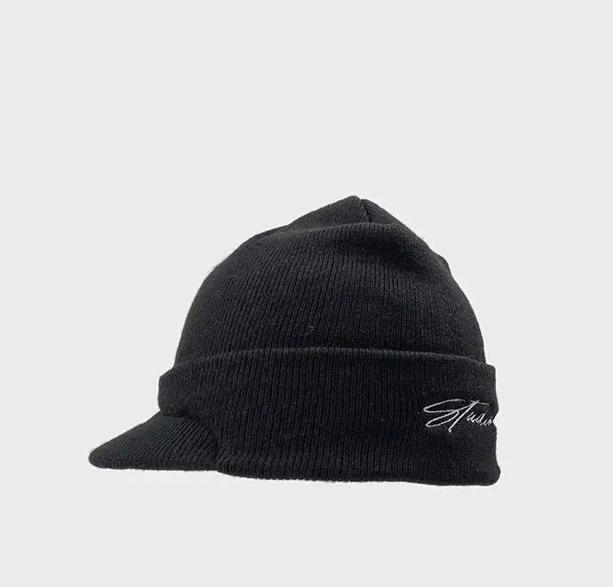 Winter Beanie Hats For Women Men Unisex Knitted Embroidered Letter Short Brim Retro Street Kpop Cold Baggy Cap Keep Warm New2023