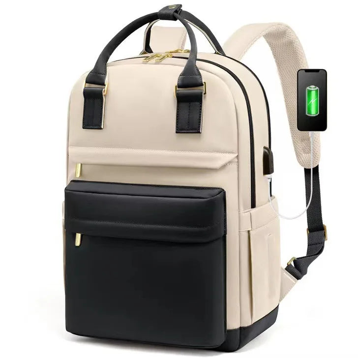 Mochila para laptop de 14 15 polegadas com porta de carregamento USB, mochila de negócios resistente a rasgos para viagens, mochila casual para homens e mulheres