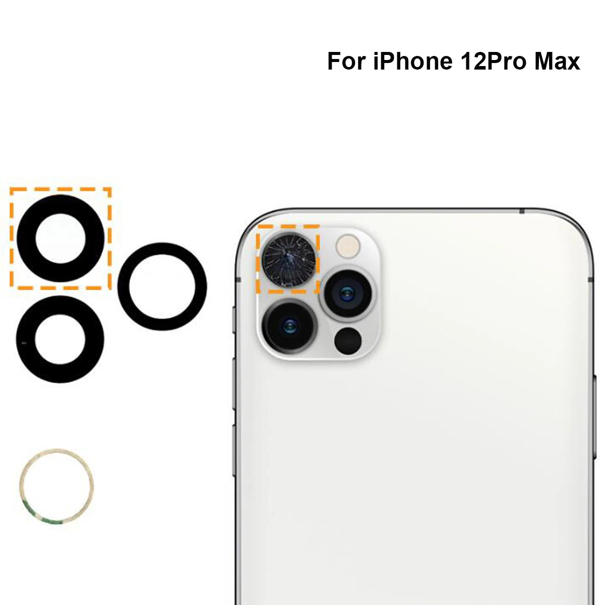 Sapphire Back Camera Lens For  iPhone 11 12 13 14 15 16 Pro Max 15 Plus 12mini 13mini X Xs Max Xr Rear Camera Lens Repair Kits