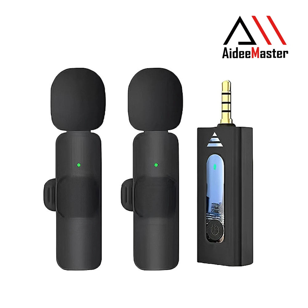 AideeMaster Wireless Lavalier Microphone Omnidirectional Condenser Mic For Camera Speaker Smartphone Recording Live Broadcast