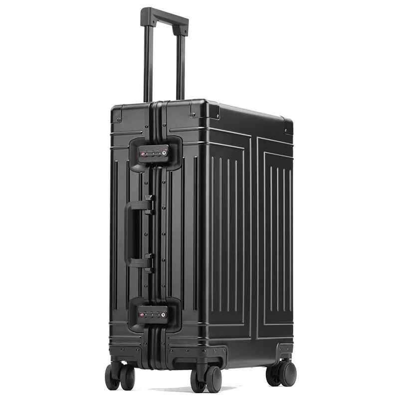 SUSHIMU 100% Aluminum-magnesium alloy Travel Suitcase Rolling Luggage 20/24/28 inch Trolley Luggage Carry-On Cabin Suitcase