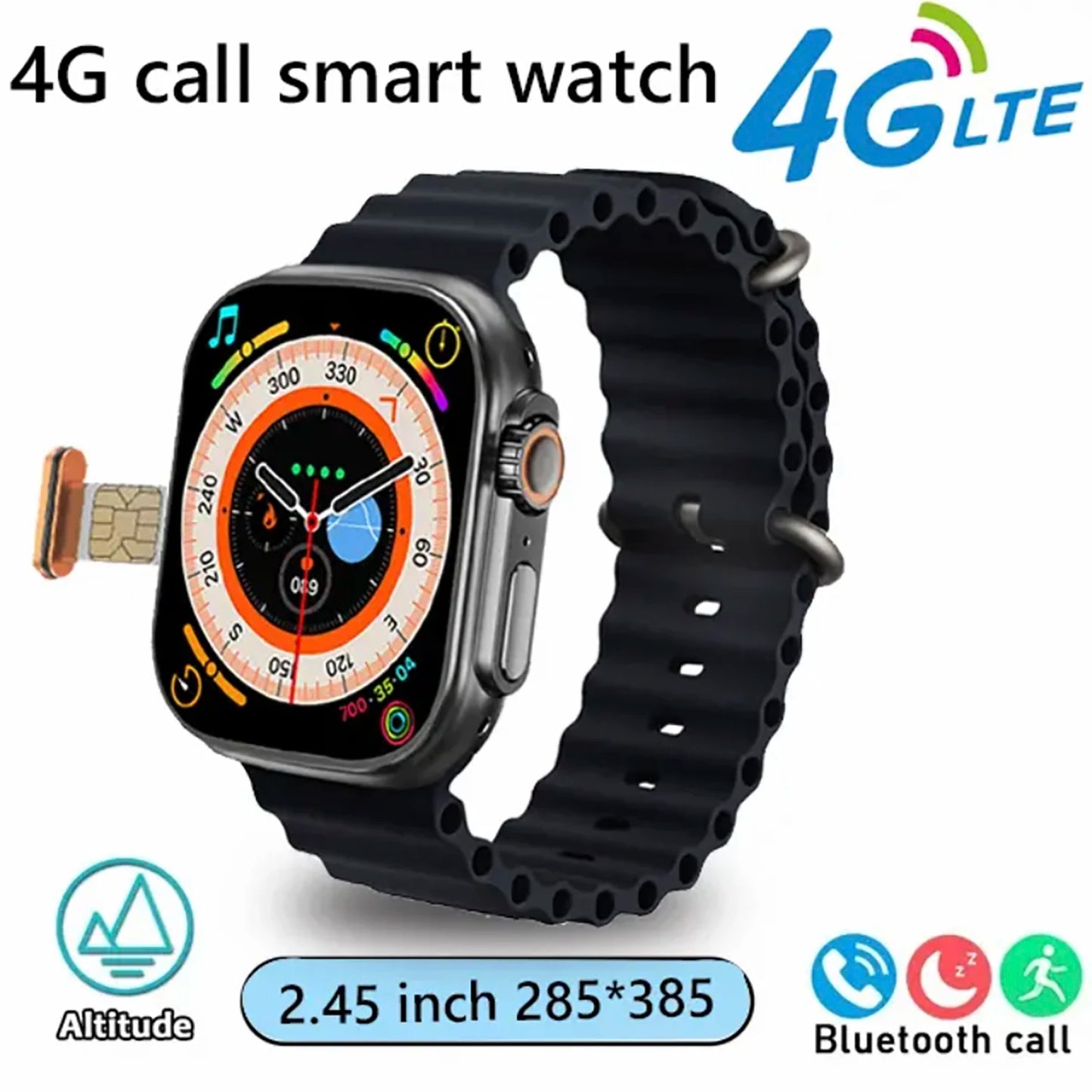 4G Call Smart Watch 2.1-inch 285*384 HD Screen Support SIM card Take a Picture Video call Fashion SmartWatch GPS NFC Smartwatch