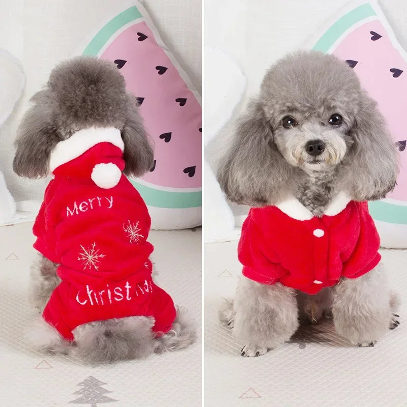 Roupas para cães de estimação jaqueta inverno macio velo cães hoodies roupas para animais de estimação para cães pequenos filhote de cachorro chihuahua yorkshire traje de natal