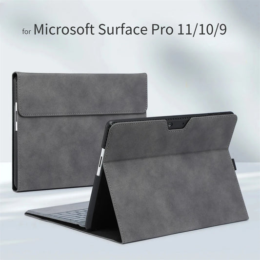 Capa comercial para Microsoft Surface Pro 11/10/9 Portfolio Case 13 polegadas Suporte de ângulo múltiplo Tpu Shell compatível com teclado