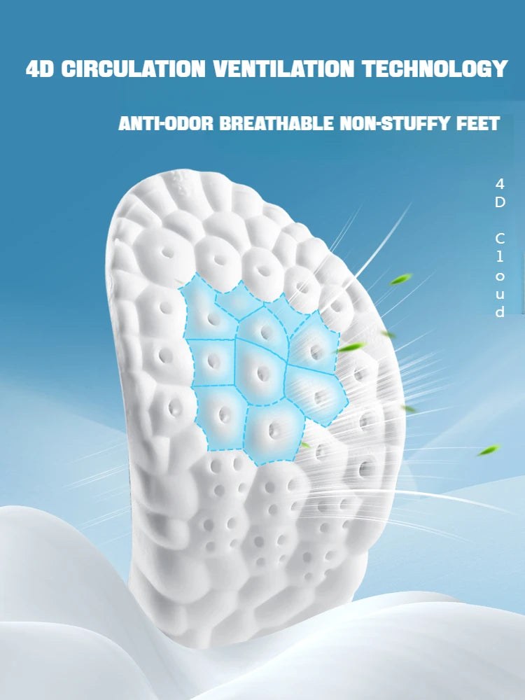 4D Massage Shoes Insoles Super Soft Latex Sports Insole for Feet Running Basket Shoe Sole Arch Support Orthopedic Inserts Unisex