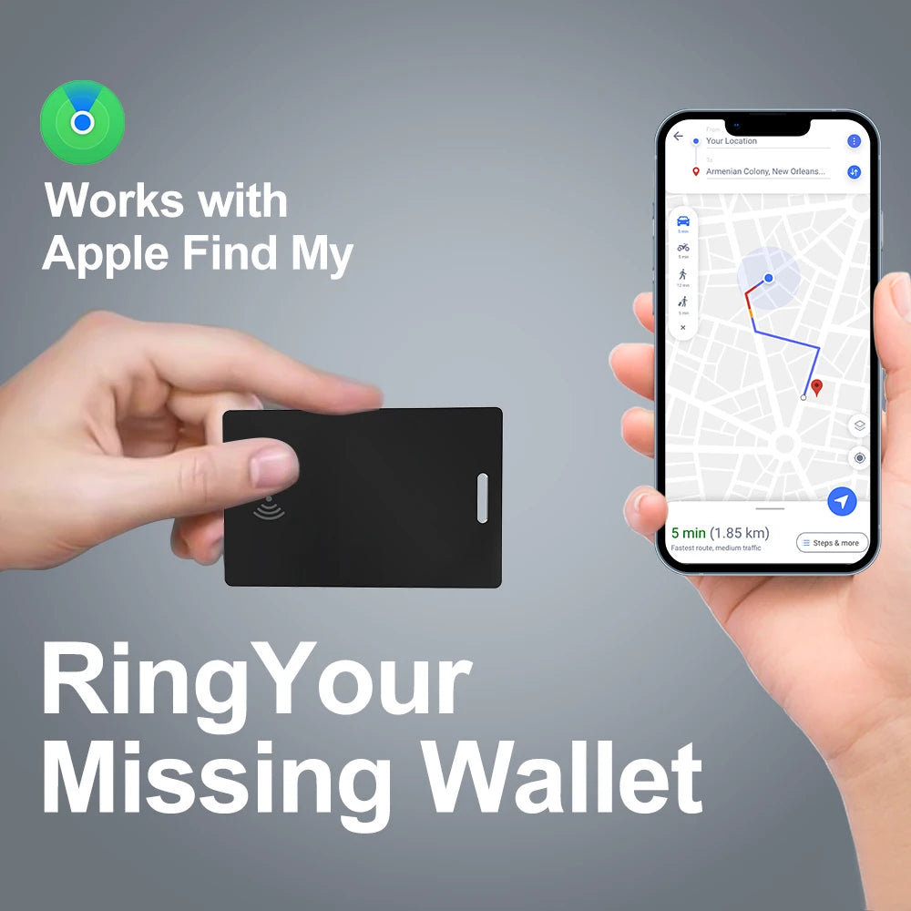 Wallet Tracking  Card Ultra-thin GPS Location Smart Anti-loss Tag for iPhone Find My Bluetooth Device Wireless Charging