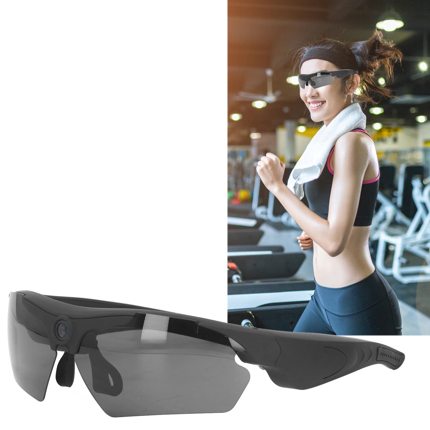 Camera Glasses Video Sunglasses 1080P Full HD Video Recording Shooting Camera Glasses for Cycling Driving Hiking Fishing Hunting