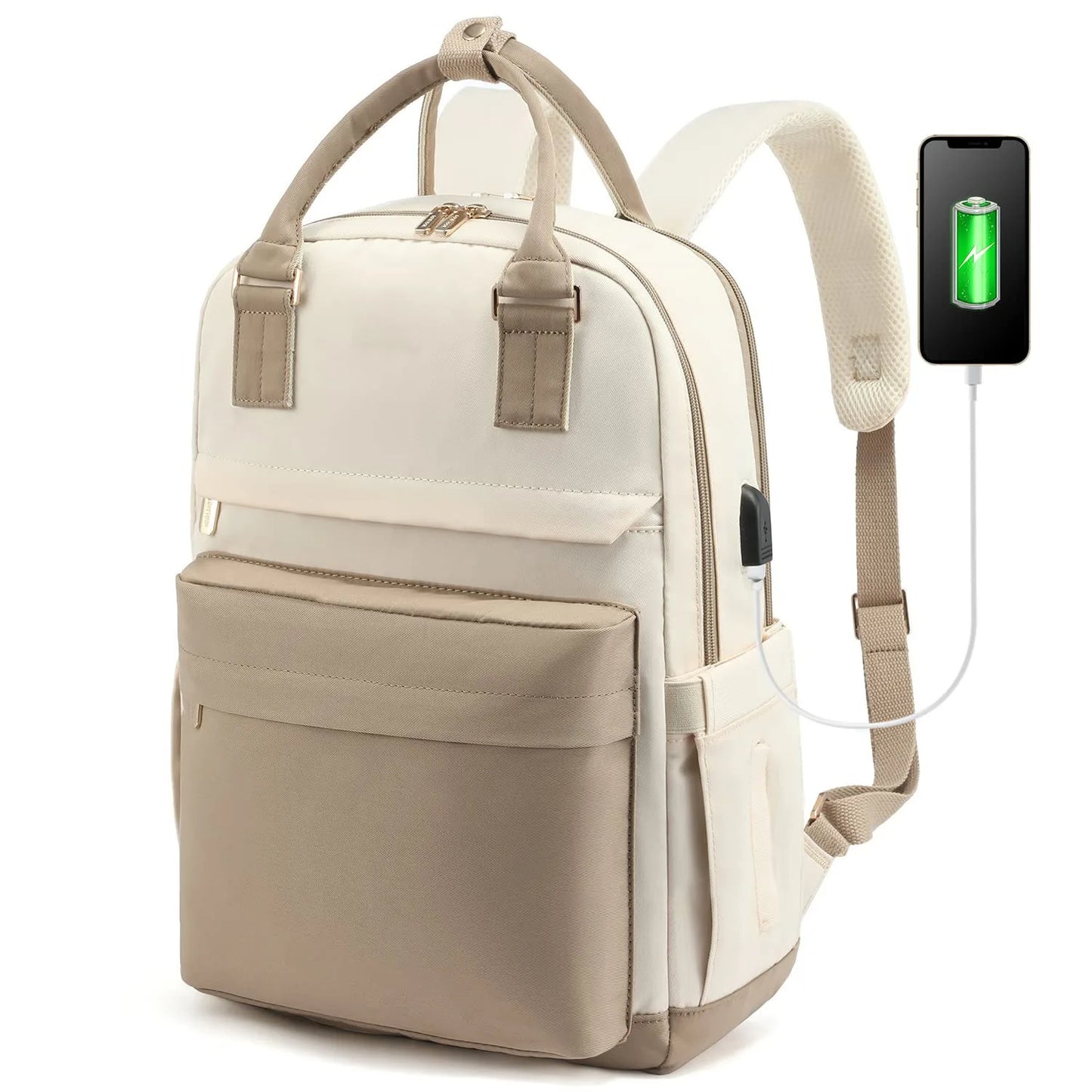 Mochila para laptop de 14 15 polegadas com porta de carregamento USB, mochila de negócios resistente a rasgos para viagens, mochila casual para homens e mulheres