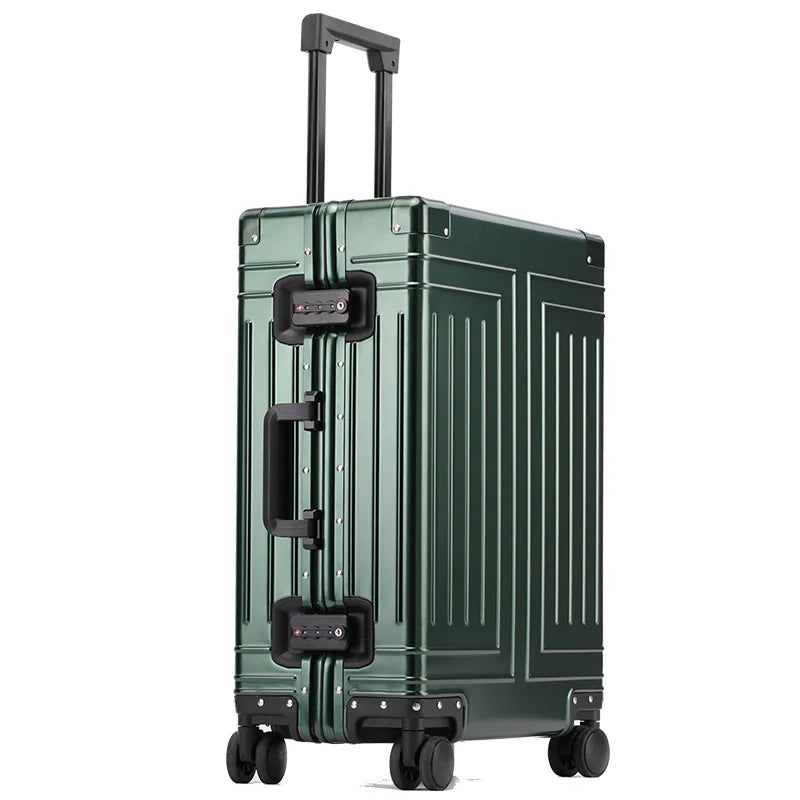 SUSHIMU 100% Aluminum-magnesium alloy Travel Suitcase Rolling Luggage 20/24/28 inch Trolley Luggage Carry-On Cabin Suitcase