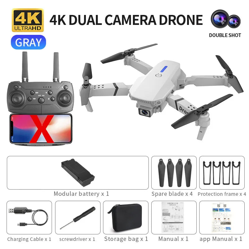 2023 New E88 Pro WIFI FPV Drone Wide Angle HD 4K 1080P Camera Altitude Holding RC Foldable Quadcopter Dron Helicopter Kids Toy G