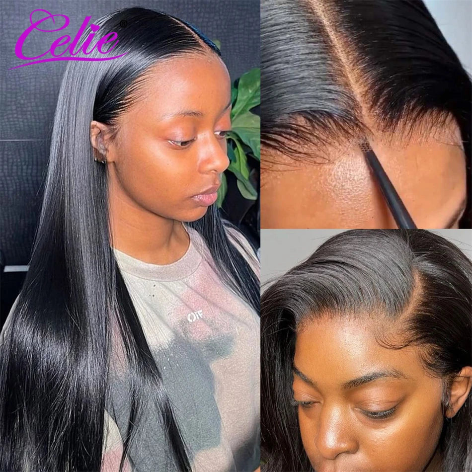 Celie Wear To Go 13x6 Straight Lace Front Wigs 4x4 Lace Closure Wig Glueless Lace Front Human Hair Wigs HD Lace Frontal Wig