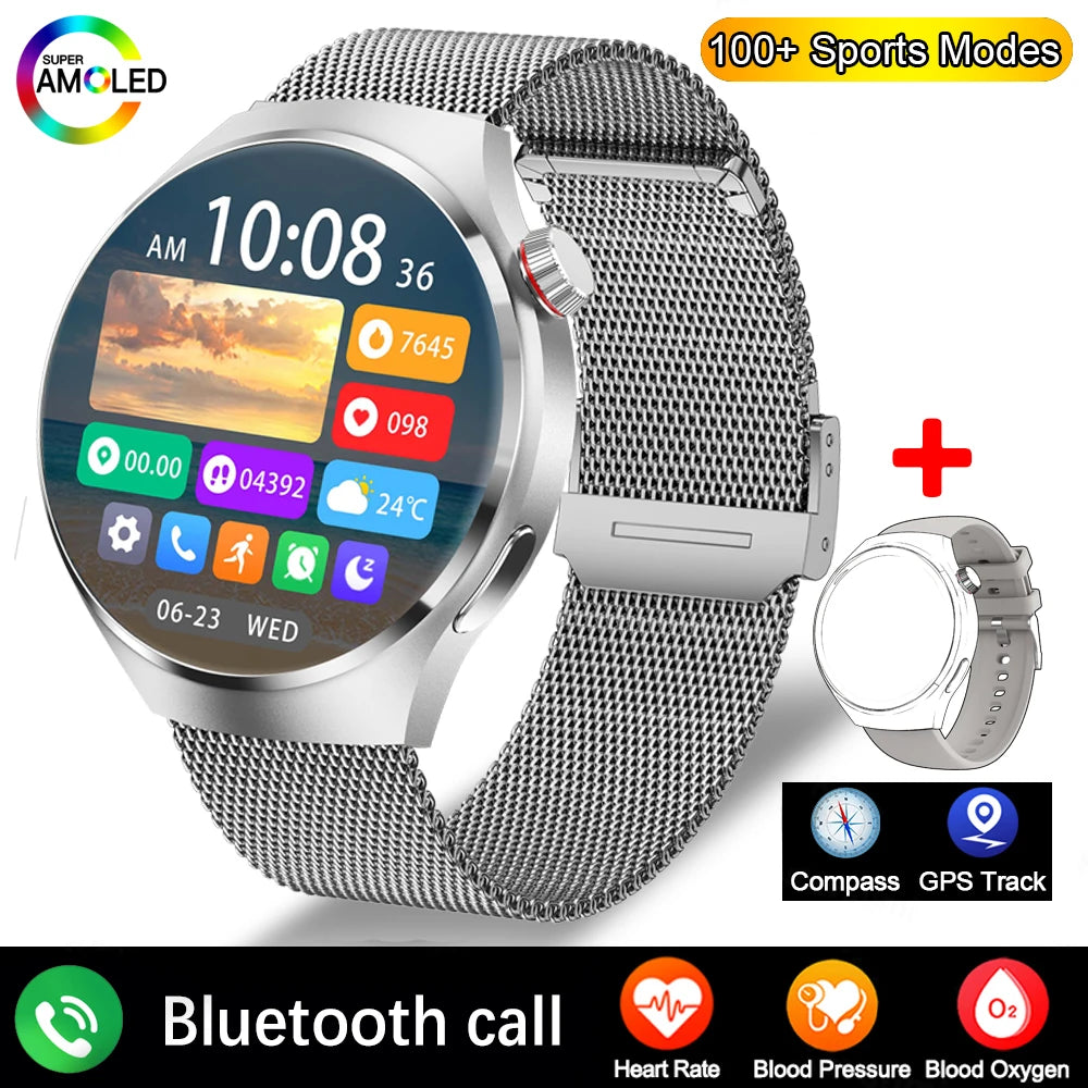 2024 New For Huawei Man Smart Watches4 AMOLED full HD Screen touch Bluetooth Call GPS NFC IP68 Waterproof Watches For Woman gift