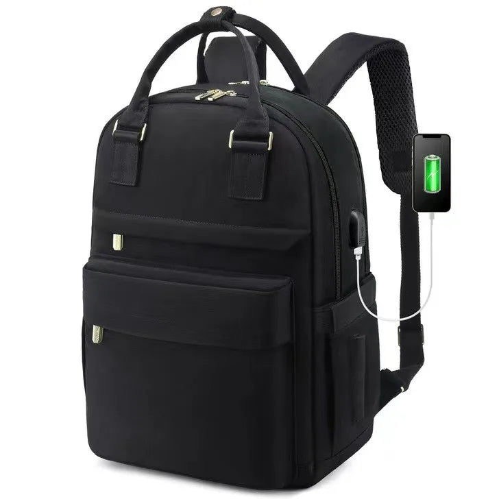 Mochila para laptop de 14 15 polegadas com porta de carregamento USB, mochila de negócios resistente a rasgos para viagens, mochila casual para homens e mulheres